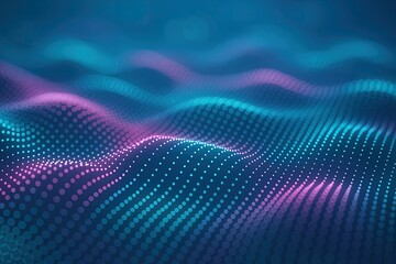 Vibrant Digital Wave Pattern with Colorful Light Dots and Abstract Motion Effect.
