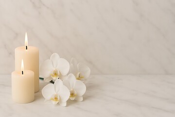 spa still life with candles with copy space