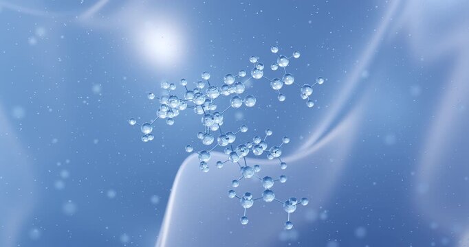 Hyperforin rotating molecular structure, 3d model of antidepressant
