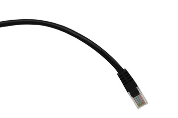 Black network cables on transparent background (PNG File)	