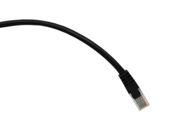 Black network cables on transparent background (PNG File)	