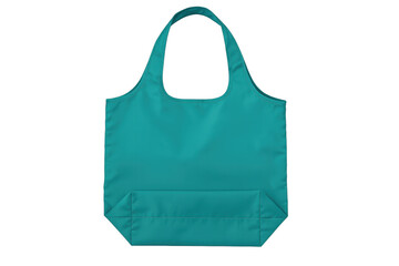 Turquoise reusable shopping bag isolated on transparent background