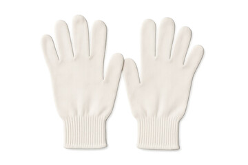Pair of white gloves isolated on transparent background