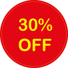 red percent sign for sales promotion 