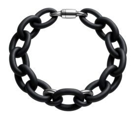 Oversized link necklace with matte black coating