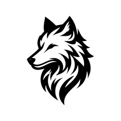 wolf head isolated on white