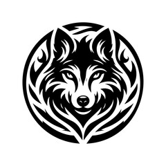 vector illustration of a black Wolf