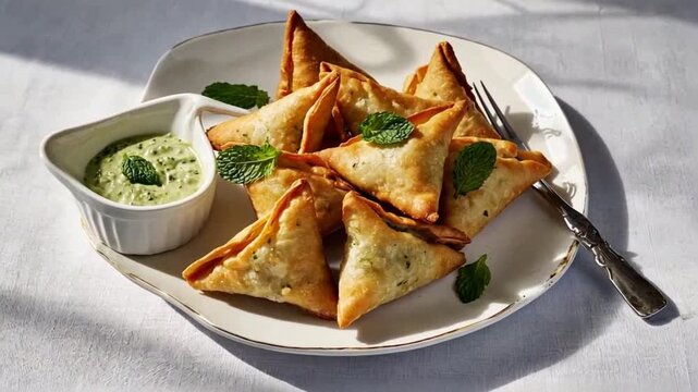 keema samosa with fresh mint chutney indian food snack video
