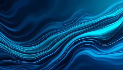 Abstract blue and teal wavy pattern with smooth flowing lines and gradient color transitions art