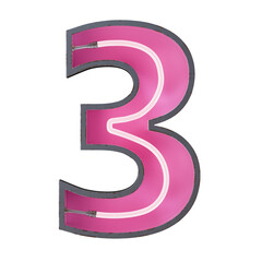 Bright Neon Font with fluorescent tubes.Metallic futuristic  cyberpunk Alphabet. 3d Rendering Isolated on White Background.