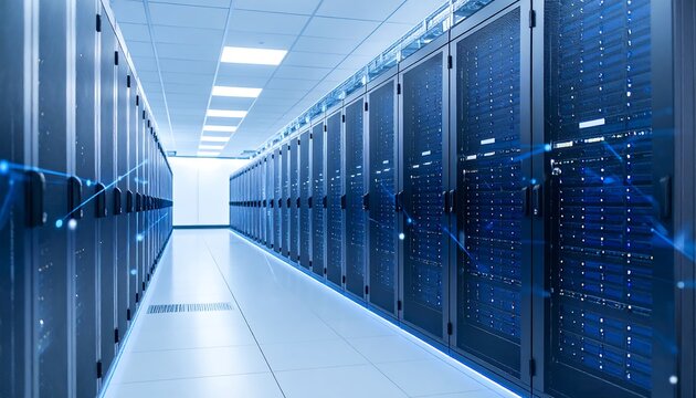 Server racks in a modern data center