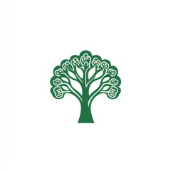 Obraz premium Simple, stylized green tree graphic