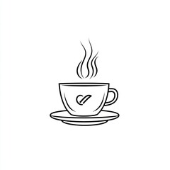 Obraz premium Simple line art of a coffee cup and saucer (1)