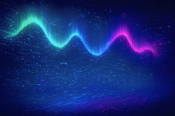 Vibrant Abstract Digital Sound Wave Data Visualization Technology Background