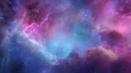 Fototapeta premium Abstract cosmic nebula, vibrant colors, swirling clouds