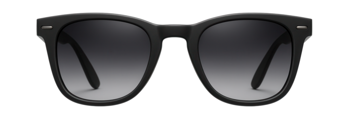 Classic wayfarer sunglasses with tinted gradient lenses and matte black frames