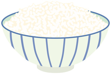 茶碗に盛った白米のイラスト ベクター素材