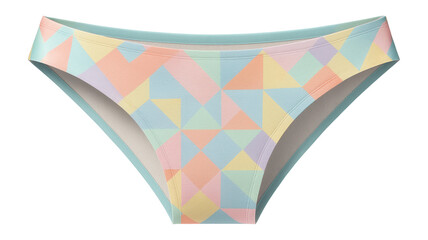 Low-rise bikini bottoms with a geometric pattern and seamless edges