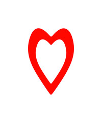 Gros cœur avec contours en rouge