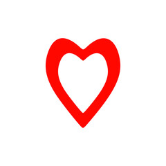 Gros cœur avec contours en rouge
