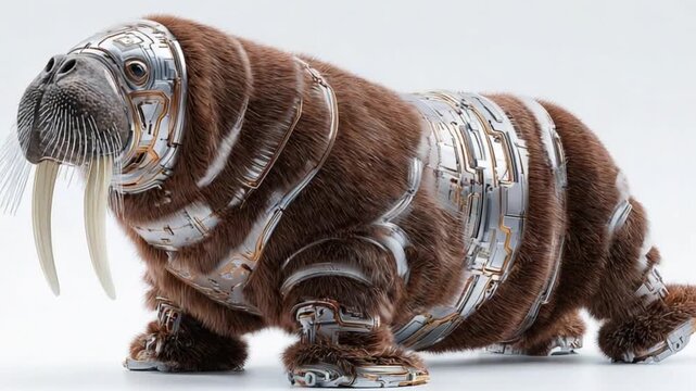 Walrus in futuristic armor
