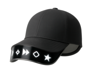 Hat with a flexible brim display for scrolling text messages