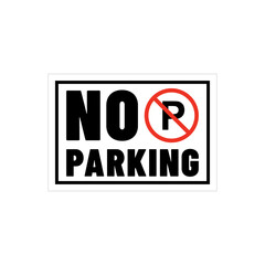 Red and black no parking logo icon for restricted area