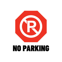 Red and black no parking logo icon for restricted area