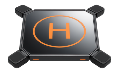 Drone landing pad with reflective surface and folding design for outdoor shoots