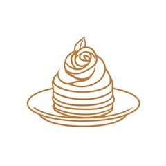 A stylized line art dessert