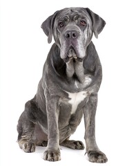 Fototapeta premium Gray Cane Corso dog sits