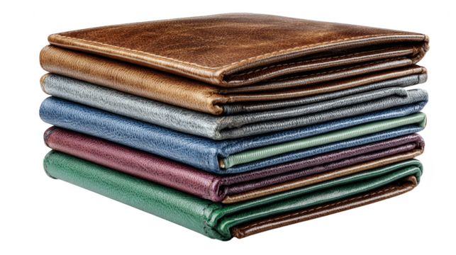 Exquisite stack of leather hides, a showcase of textures, colors, and premium quality.