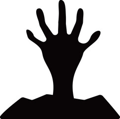 Obraz premium ゾンビの手のアイコン モノトーン