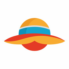 Beach Hat Line Icon Vector &ndash; Generative AI & Linocut Silhouette Design