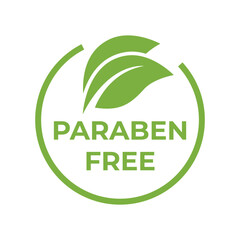 Modern Vector Badge Paraben Free with Natural Elements