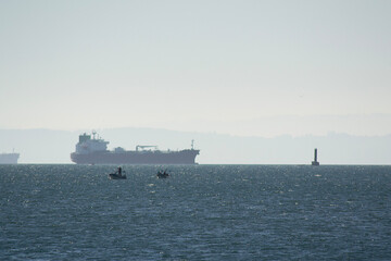 Chilean Maritime Power: Industrial Ship Near the Coast