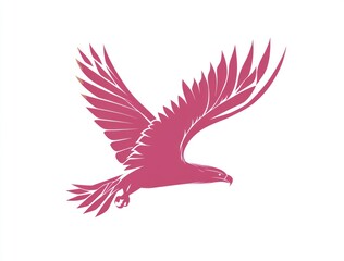 Obraz premium Pink eagle in flight against white background