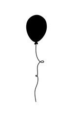 Balloons silhouettes set. Collection of different balloon shapes. Birthday gift concept. Vector illustration isolated on white.