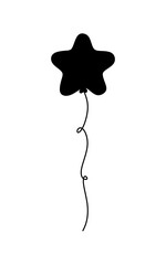 Balloons silhouettes set. Collection of different balloon shapes. Birthday gift concept. Vector illustration isolated on white.