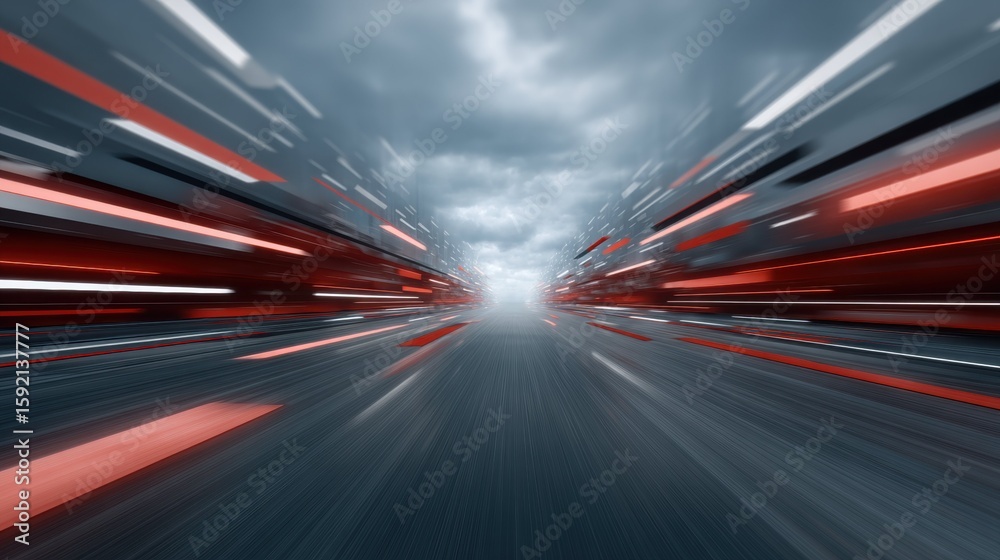 Poster accelerating digital transformation virtual environment abstract visuals dynamic motion futuristic c
