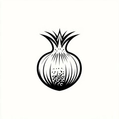 Stylized black and white onion graphic (4)