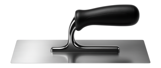 Flat-edged plastering trowel with a carbon steel blade for skimming walls.