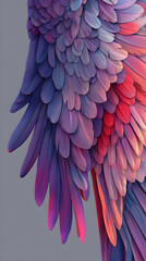 Obraz premium Colorful gradient angel wings illustration with soft lighting -