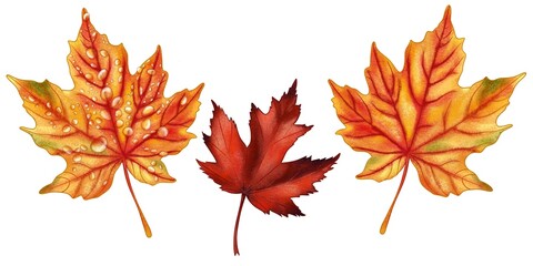 Autumn clipart with mushrooms and leaves