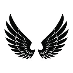 Fototapeta premium Stylized black angel wings illustration