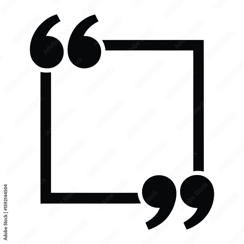 Fototapete empty square with quotation marks illustrating a blank space for text
