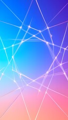 Abstract Network Connection - Blue and Pink Gradient with Glowing Lines