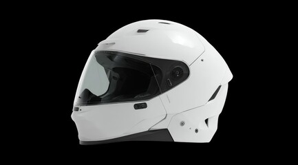 Fototapeta premium White motorcycle helmet profile (1)