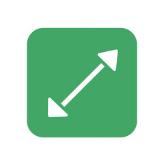 Direction arrows indicating size adjustment in green square icon  