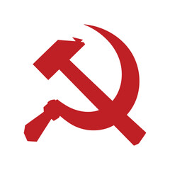 The hammer and sickle symbol of communism